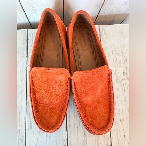 Sarto Tangerine Suede Loafers 1-Inch Heel Size 5.5 - Picture 5 of 9